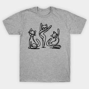 Minimalist Yoga Cats T-Shirt